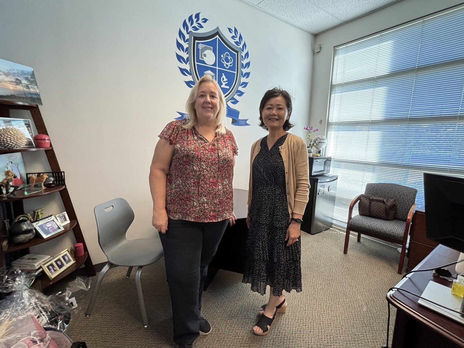 Jennifer Mak (right) at CAMS during her October 26 school visit
