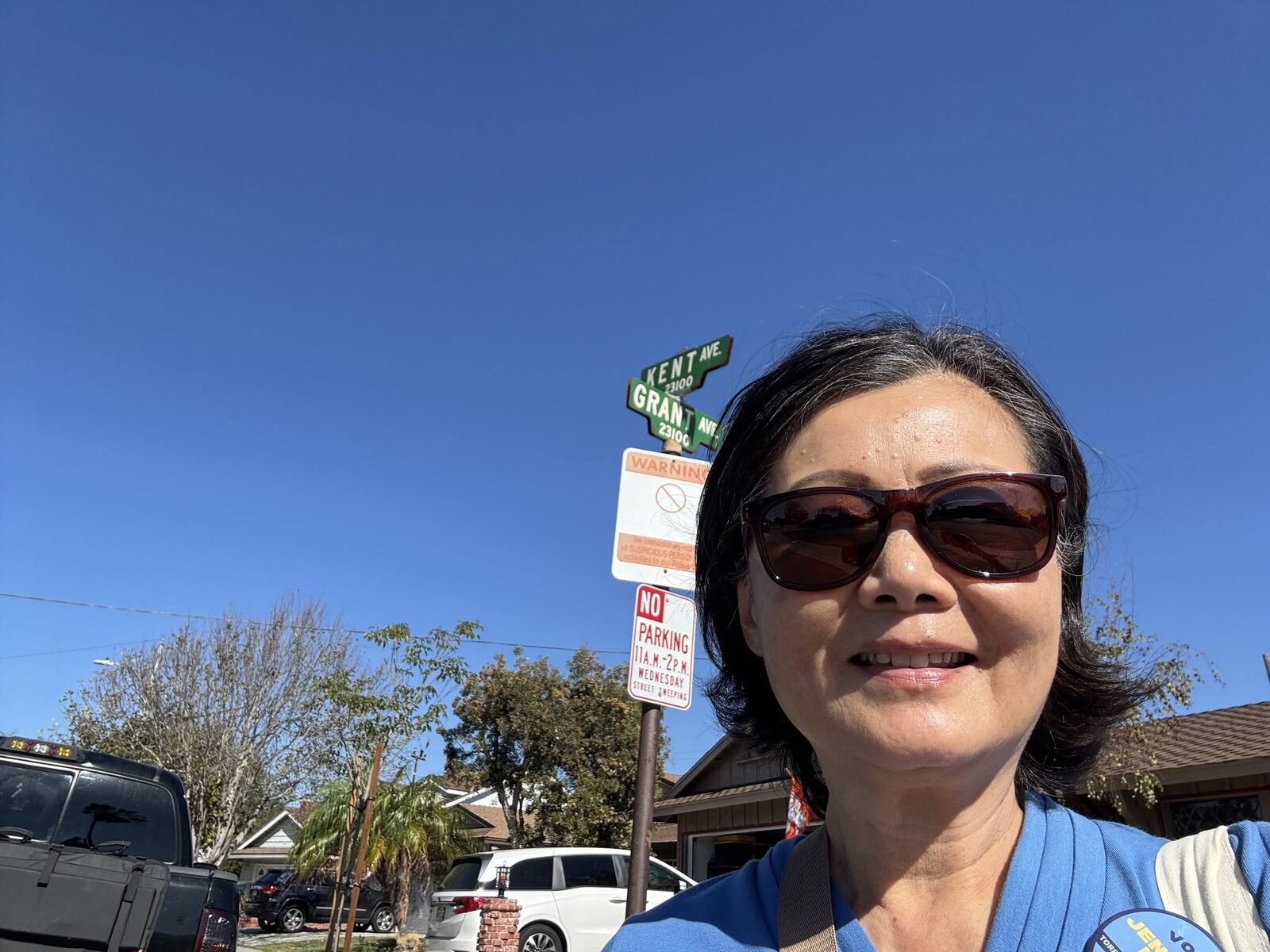 Jennifer Mak canvassing in Area D