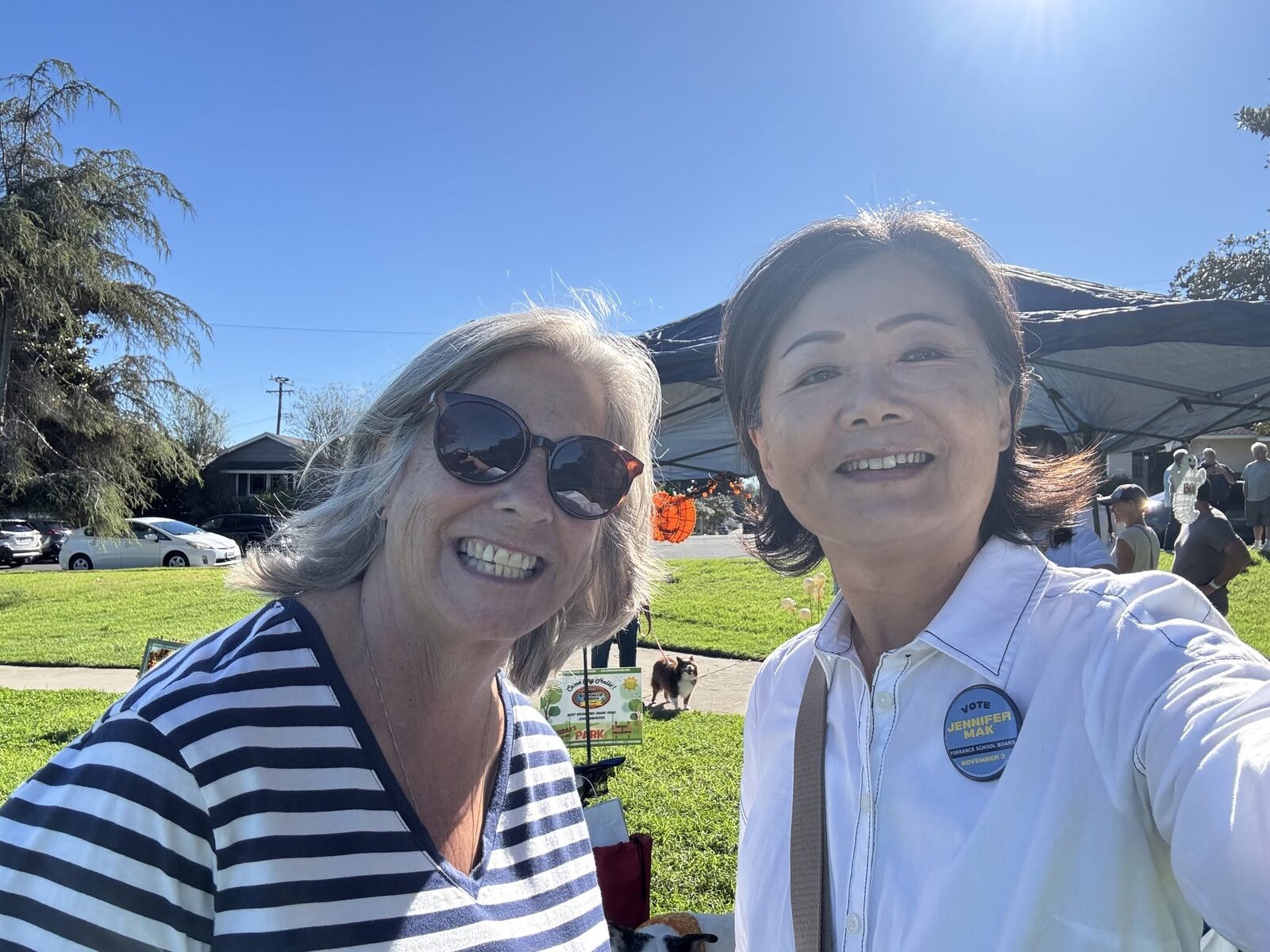 Jennifer Mak with a supporter