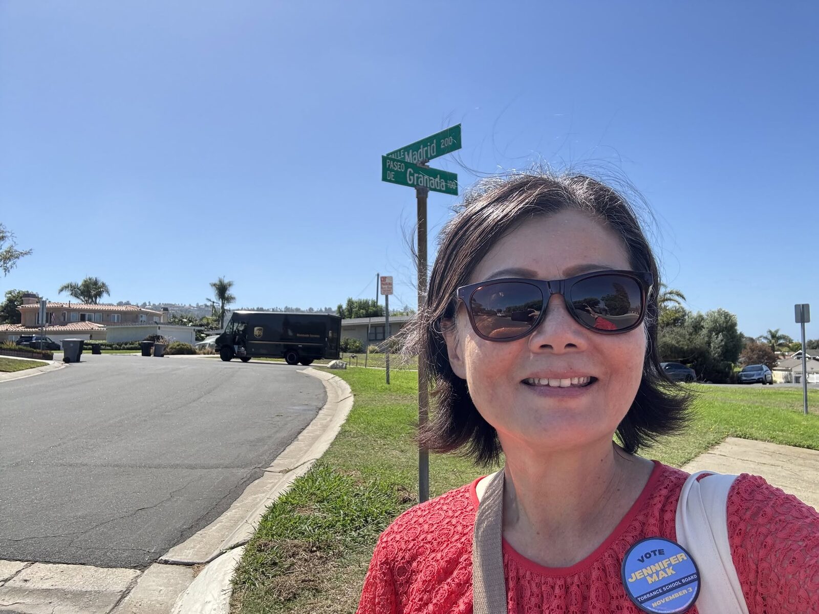 Jennifer Mak canvassing in Area D