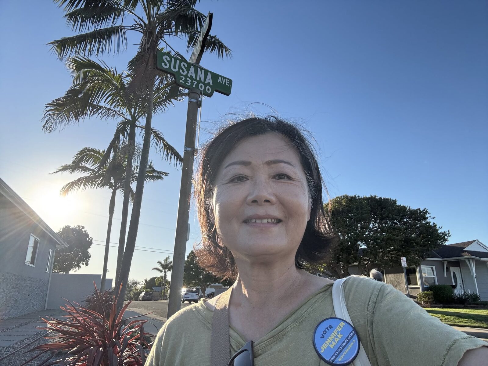 Jennifer Mak canvassing in Area D