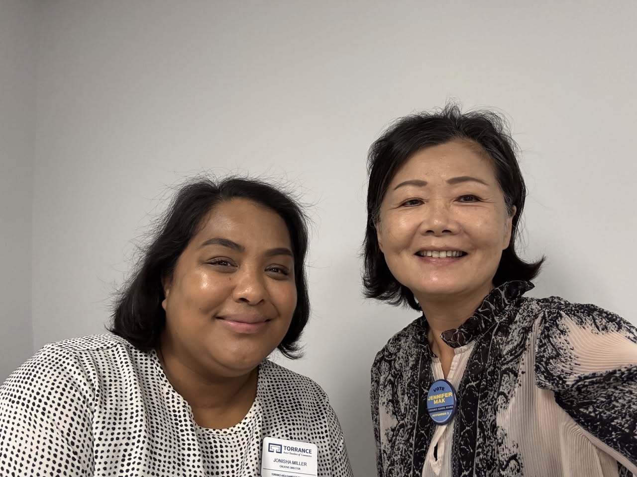 Jennifer Mak with Jonisha Miller of the Torrance Area Chamber of Commerce
