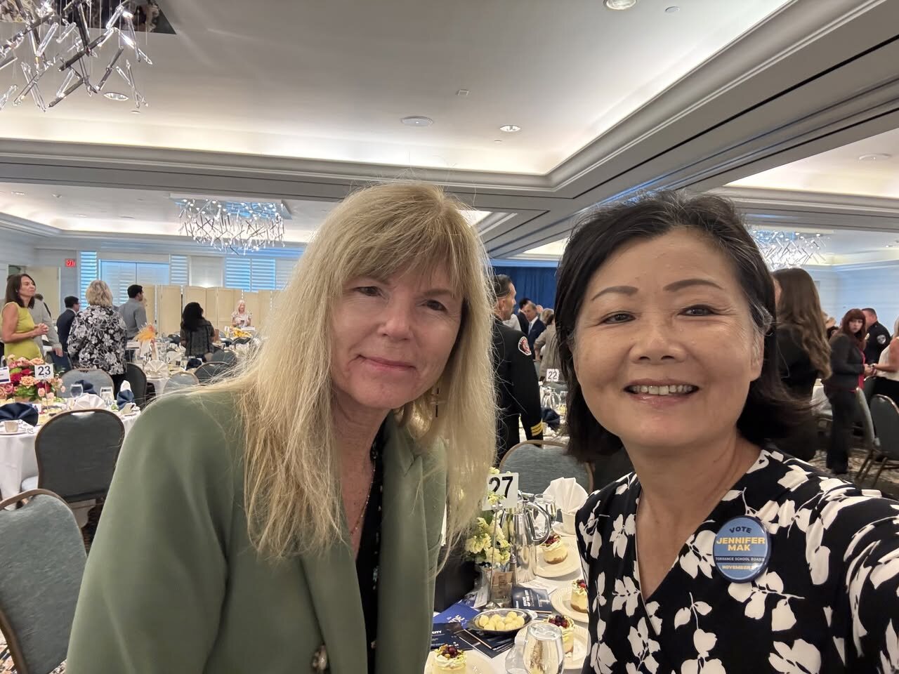 Jennifer Mak with a guest at the State of the City Address