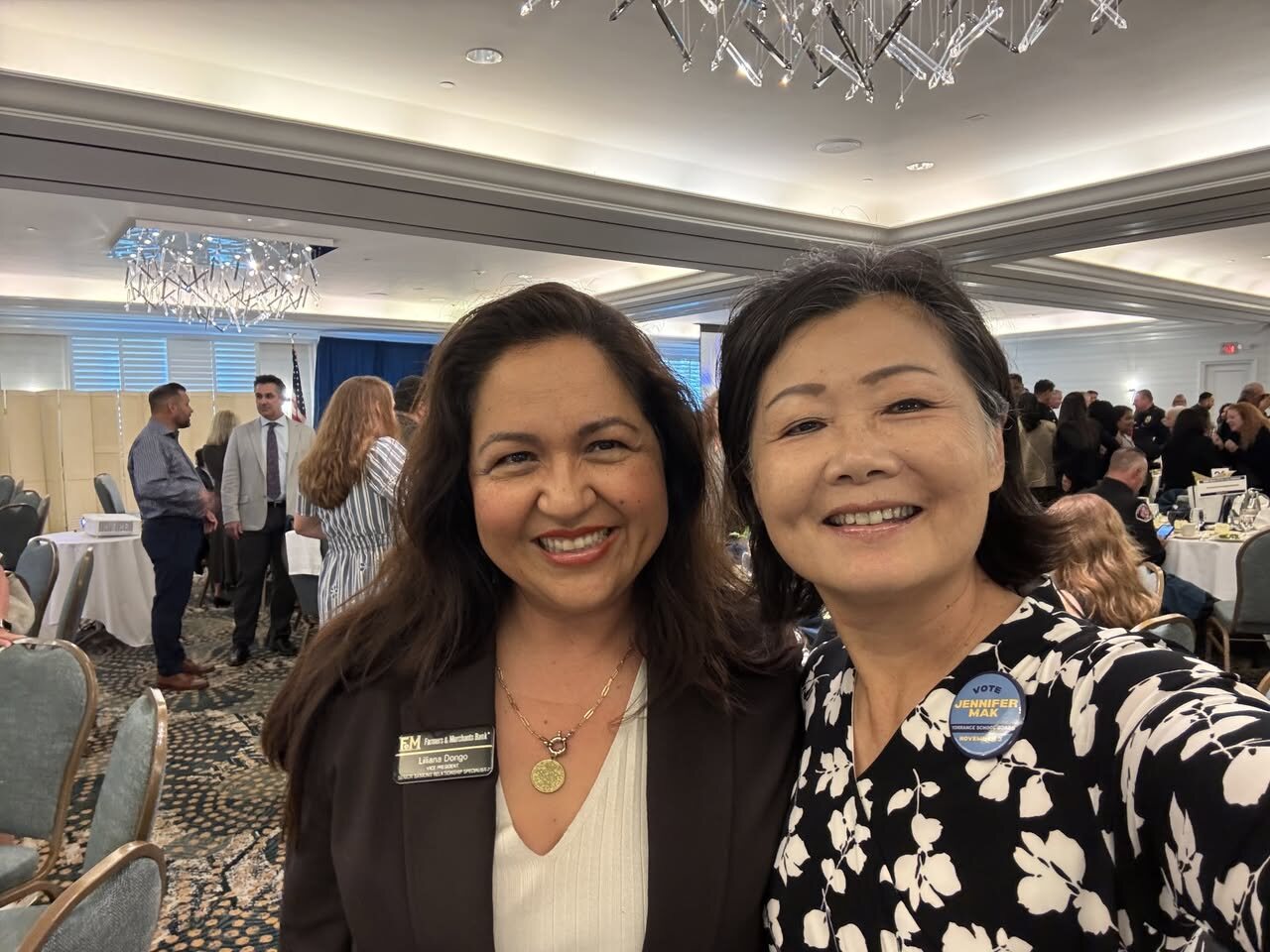Jennifer Mak with a guest at the State of the City Address